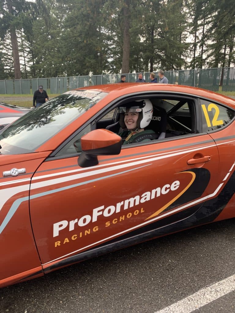 Racing student in ProFormance Car