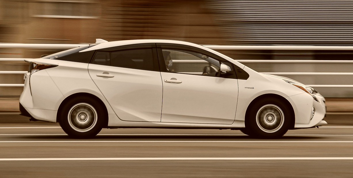 Prius on a track driving
