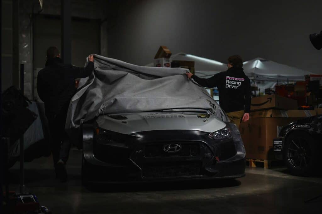 Hyundai Veloster from Cascade Edge Motorsport being unveiled.