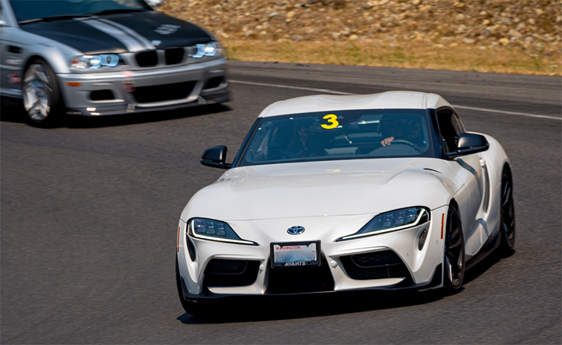 Cars lapping at Pacific Raceways