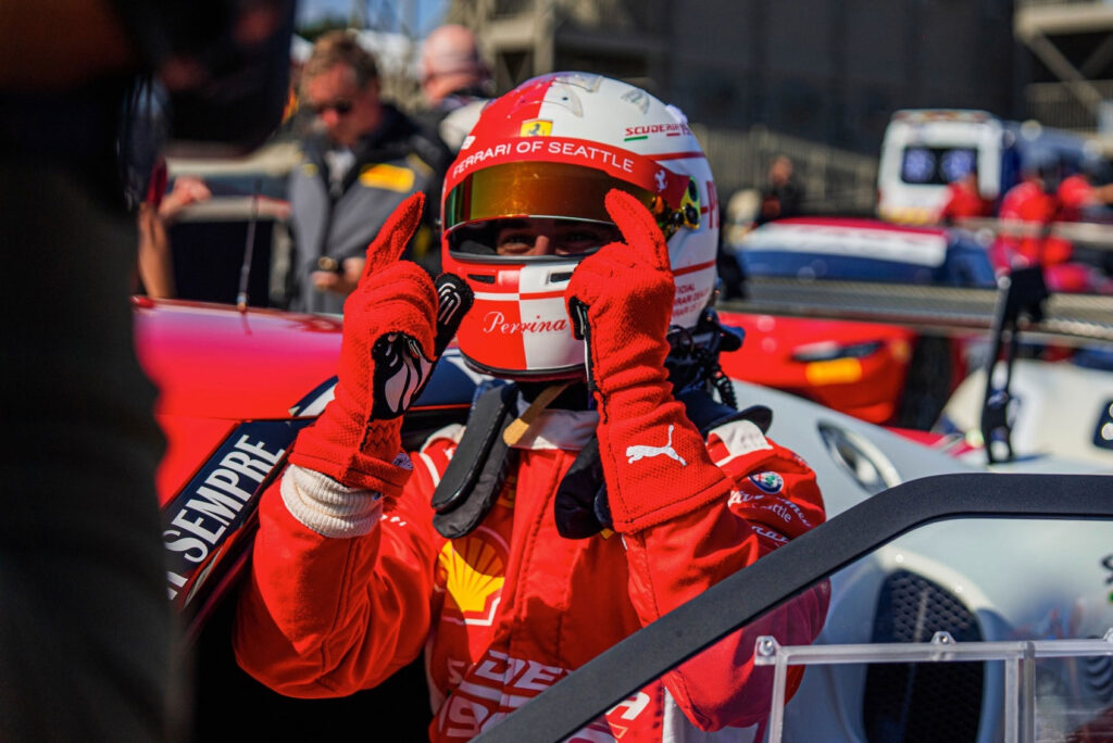Massimo Perrina with his racing suit
